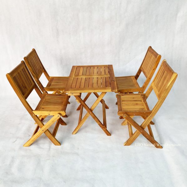 Bộ bàn ghế cafe xếp gỗ nhỏ giá rẻ