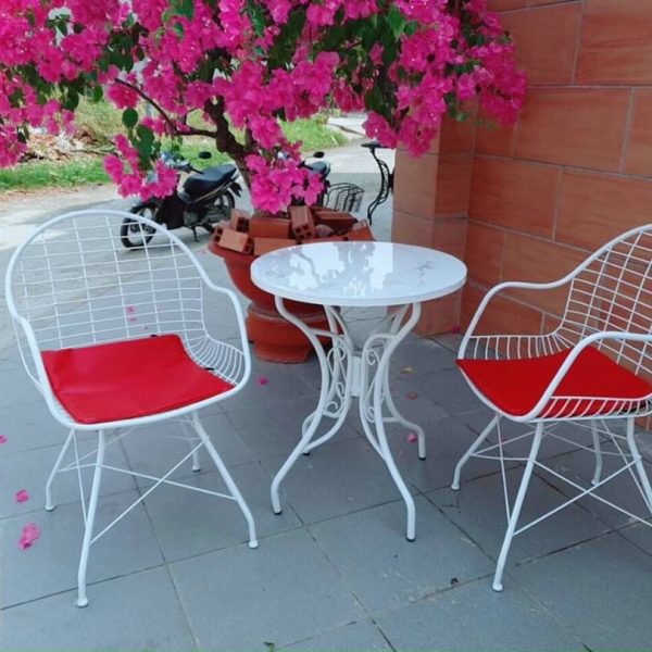 Bộ bàn ghế cafe bành sân vườn 2 ghế cao cấp