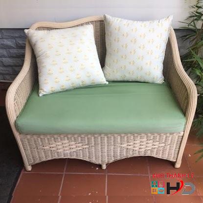 Sofa đôi mây nệm vải giá rẻ