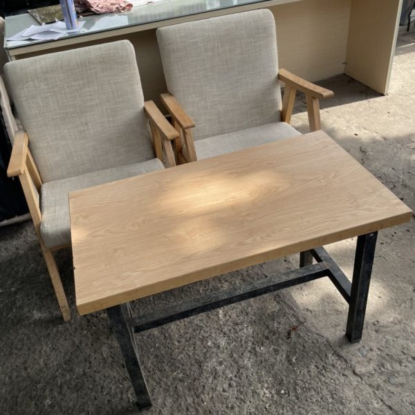 Bộ bàn ghế sofa cafe cũ chân gỗ