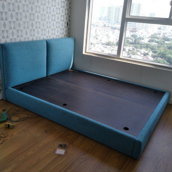 Giường ngủ gỗ bọc vải 1m6 giá rẻ