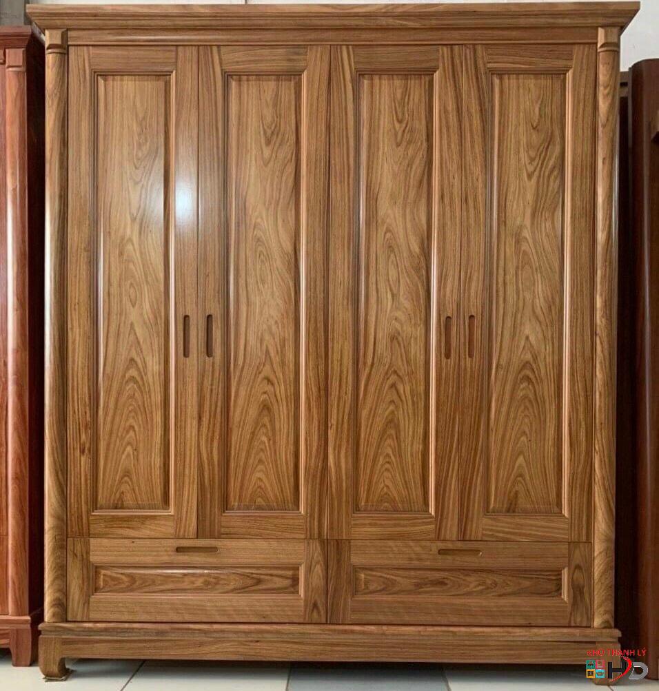 tu quan ao 4 canh go huong xam