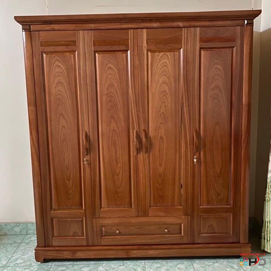 tu quan ao go Huong 4 canh