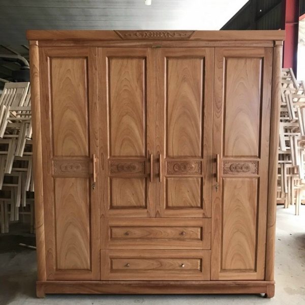 Tủ quần áo gỗ sồi 4 cánh