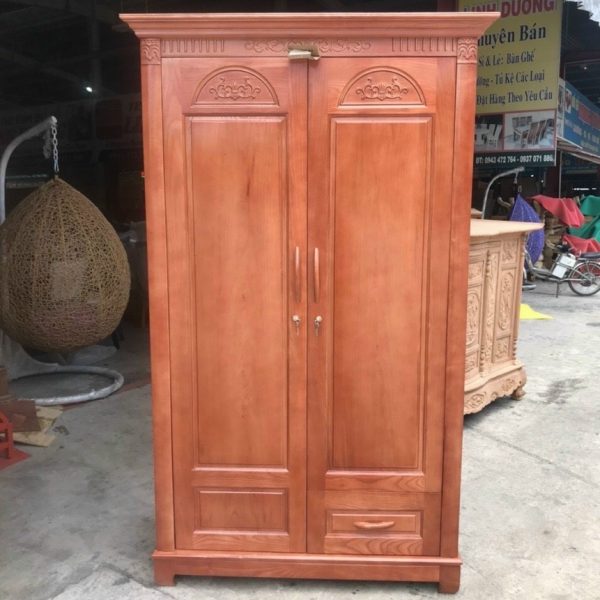 Tủ quần áo gỗ xoan đào 2 cánh