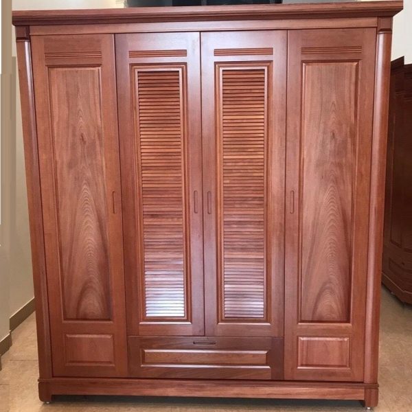 Tủ quần áo gỗ xoan đào 4 cánh