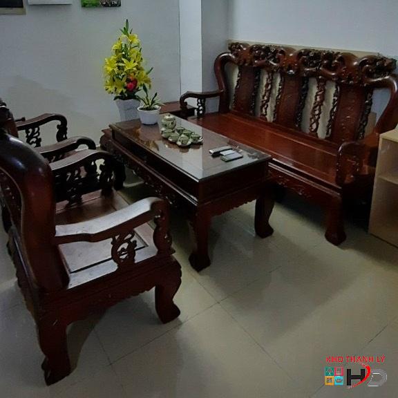 Bộ salon gỗ tràm tay 10 thanh lý giá rẻ