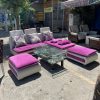 Bộ sofa góc màu trắng hồng cao cấp