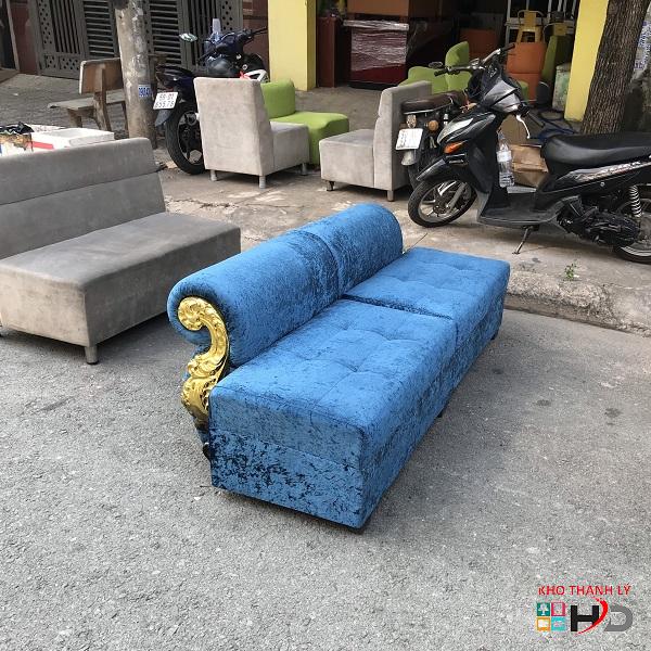 Băng sofa đôi bọc vải nhung hàng cao cấp