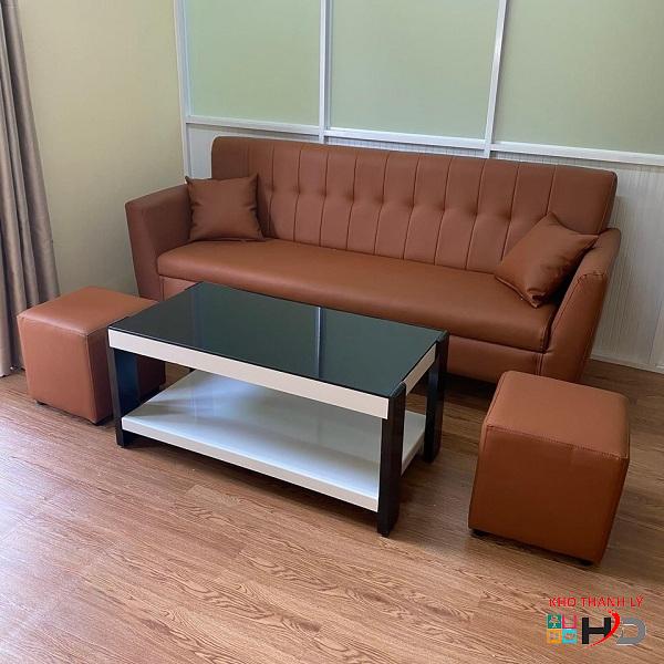 Bộ sofa bọc simili màu gạch thanh lý giá rẻ