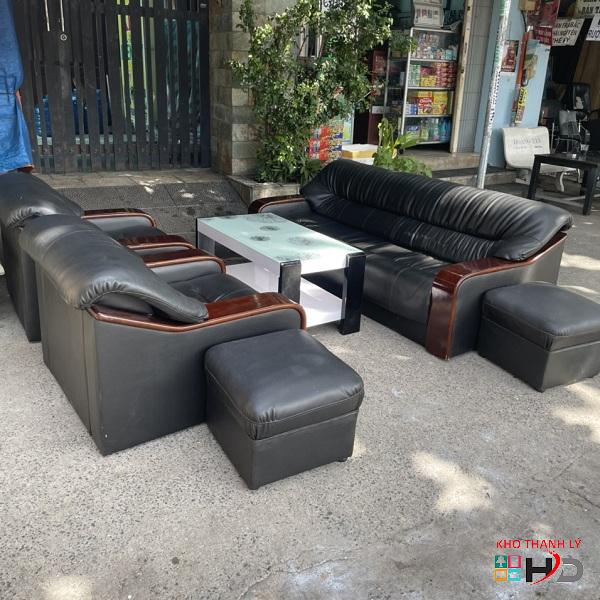 Bộ sofa phòng khách cũ bọc da cao cấp