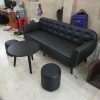 Bộ sofa tiếp khách bọc simili đen giá rẻ