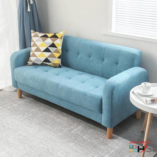 Ghế sofa đôi bọc vải xanh nhạt giá rẻ