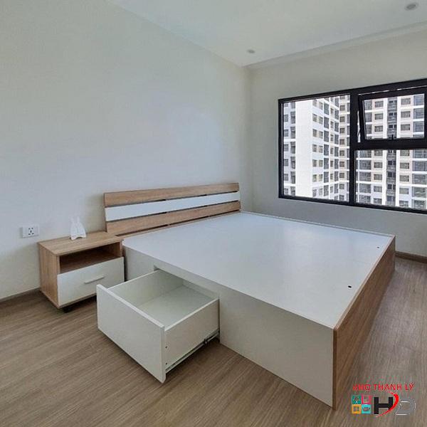 Giường ngủ MDF 1m6 x 2m vs tủ đầu giường
