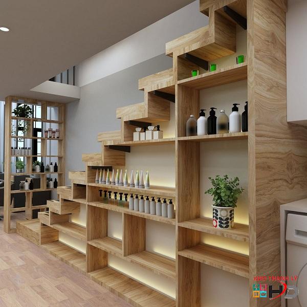 Kệ trưng bày tiệm tóc bậc thang giá rẻ