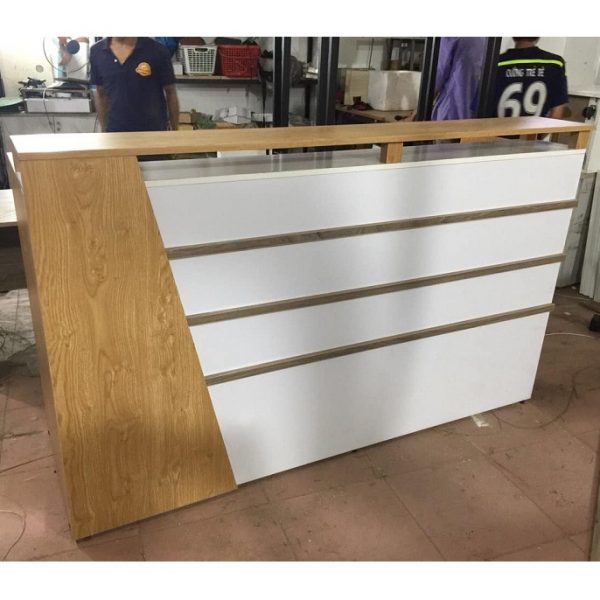 Quầy thu ngân 1m6 trắng vân gỗ giá rẻ