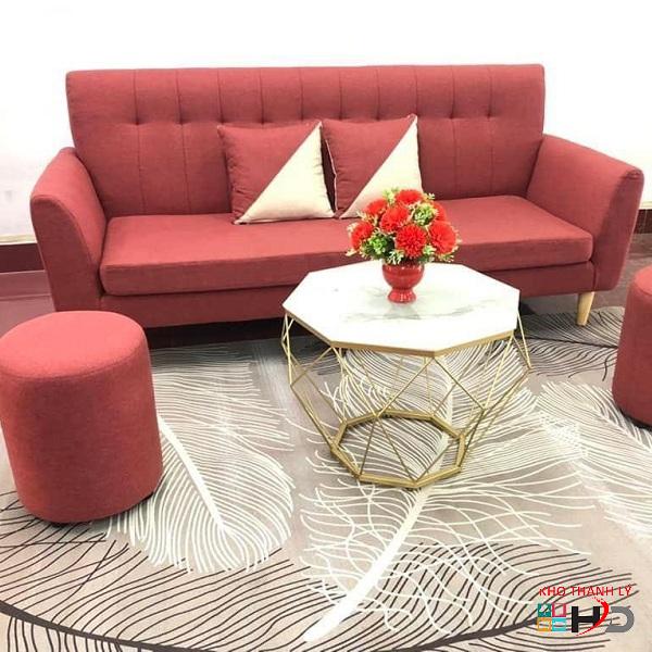 Bộ sofa nhỏ gọn màu hồng thanh lý