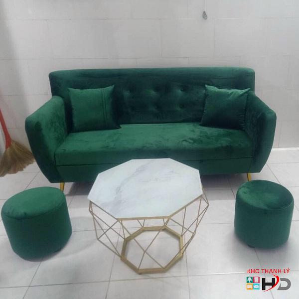 Bộ sofa nhỏ gọn màu xanh lục thanh lý