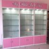 Tủ trưng bày mỹ phẩm 2m x 2m màu hồng