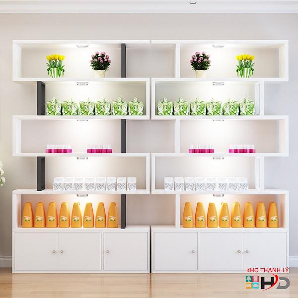 Tủ kệ trưng bày mỹ phẩm spa 2m4 x 2m