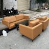 Bộ sofa bọc da bò bàn kính 2 tầng cũ