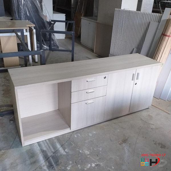 Tủ hồ sơ thấp 1m6 màu vân sồi cũ
