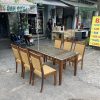 Bộ Bàn Ăn Gỗ 6 Ghế Bọc Nệm Thanh Lý
