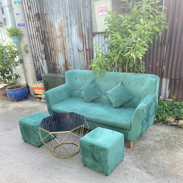 Thanh lý bộ sofa cũ kèm bàn 1m6 mới 95%