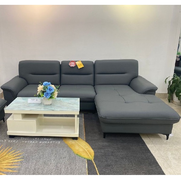 Thanh Lý Sofa Chữ L Bọc Da Màu Xám