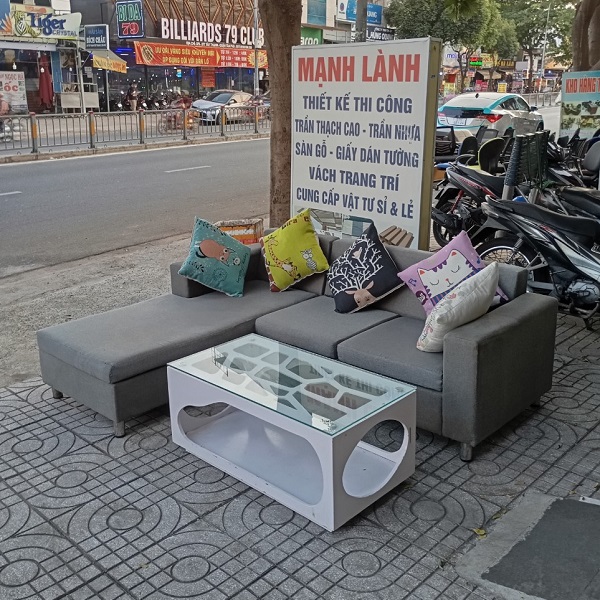 Thanh lý ghế sofa chữ L Nệm Bọc Vải
