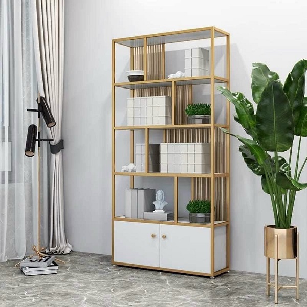 Tủ trưng bày sản phẩm phối màu trắng vàng 1m x 2m
