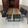 Bộ bàn họp văn phòng 8 ghế chân quỳ lưới