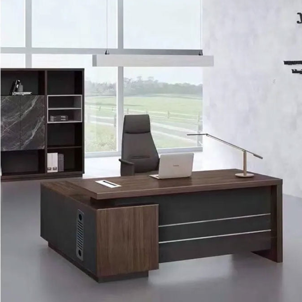 Bàn giám đốc chữ l vân gỗ hiện đại