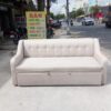 Ghế sofa giường bọc vải nỉ màu kem