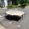 Bàn làm việc 4 chỗ ngồi chân sắt 2m4