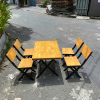 Bộ bàn ăn 4 ghế xếp mặt gỗ