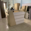 Quầy lễ tân gỗ mdf 1m2 sọc trắng