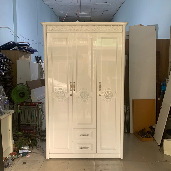 Tủ quần áo 3 cánh 1m2 màu trắng