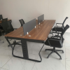 Cụm bàn làm việc 4 chỗ chân sắt nhập khẩu